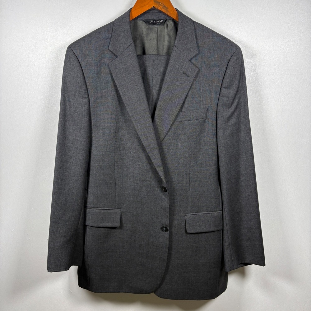 Jos. A.‎ Bank Signature Collection Men Charcoal Gray 100% Wool Suit 44L